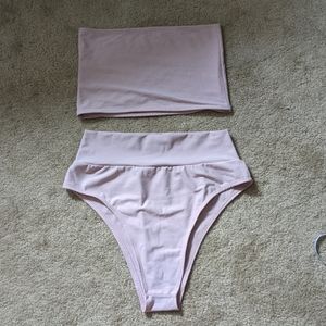 Pink bandeau bikini